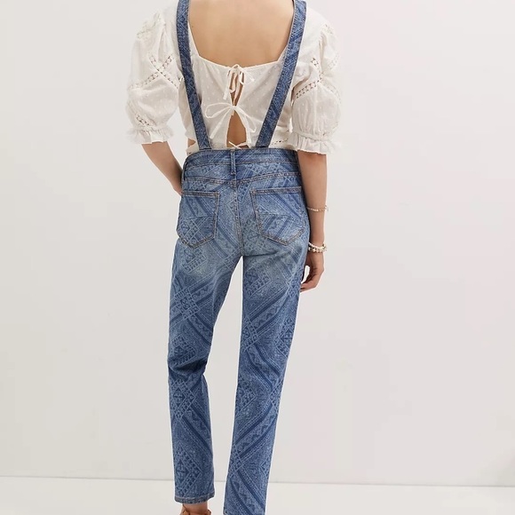 NWT - Anthropologie Adjustable Trouser Straps Denim Jean Overalls - Picture 2 of 4